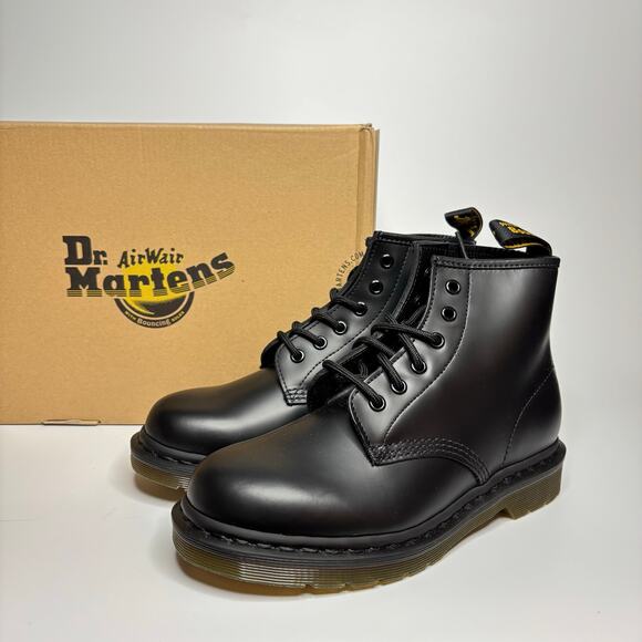 Dr. Martens 101 Smooth Leather Ankle Boots in Black - Picture 4 of 9